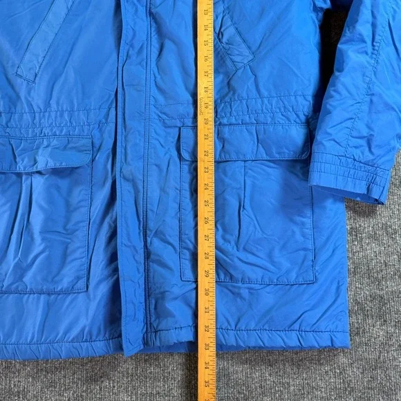Vintage LL Bean Parka Jacket Mens Large Tall Blue Fleece Lined Utility Gorpcore